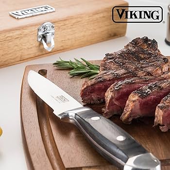 Amazon.com: Viking 6-Piece Steak Knife Set With Box | Black: Home